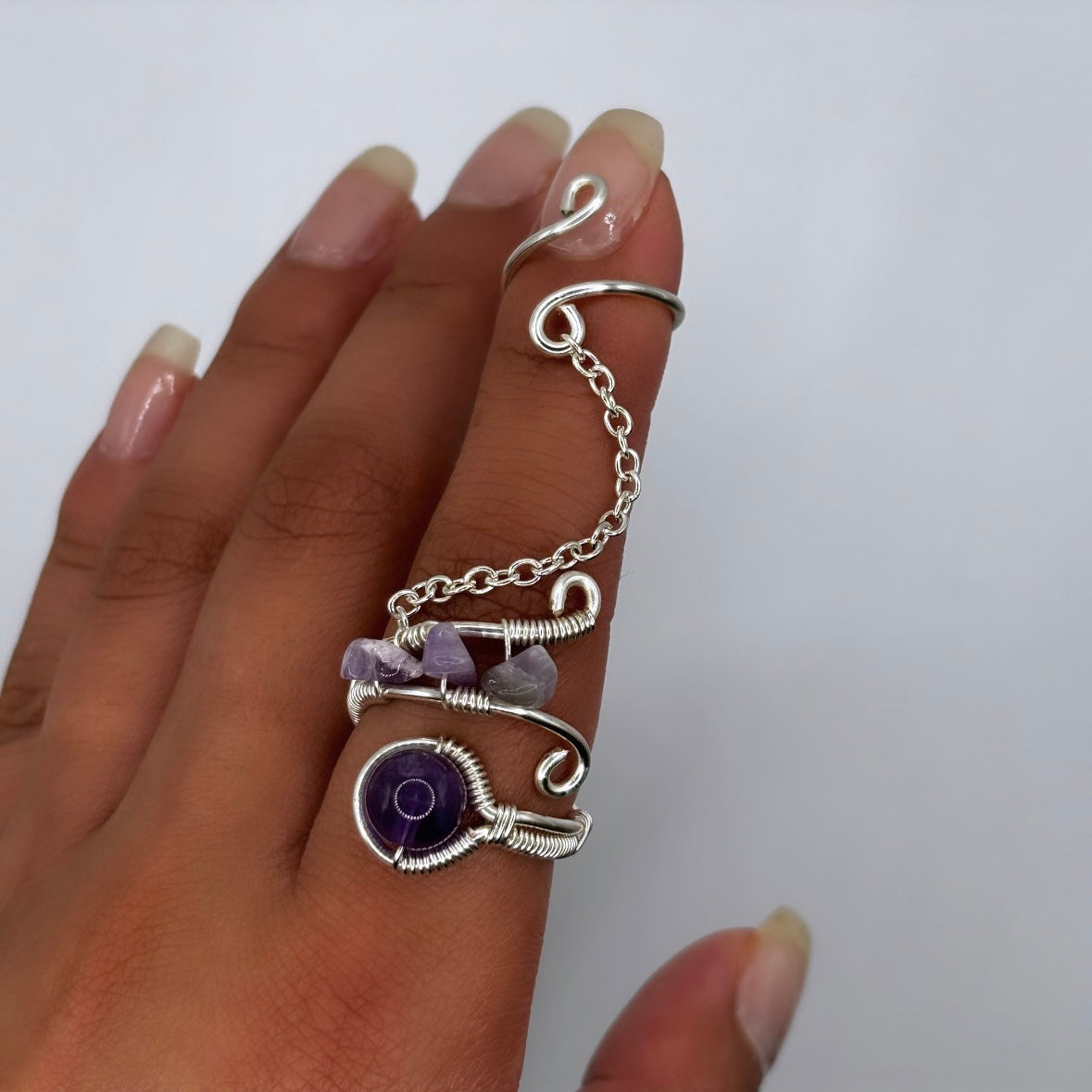 Amethyst Long Ring