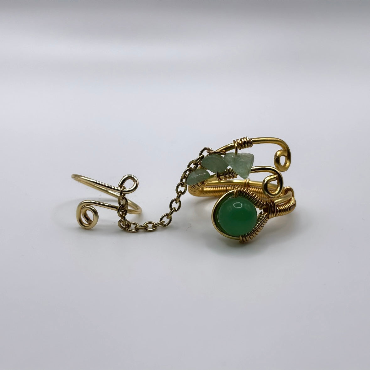 Green Aventurine Long Ring