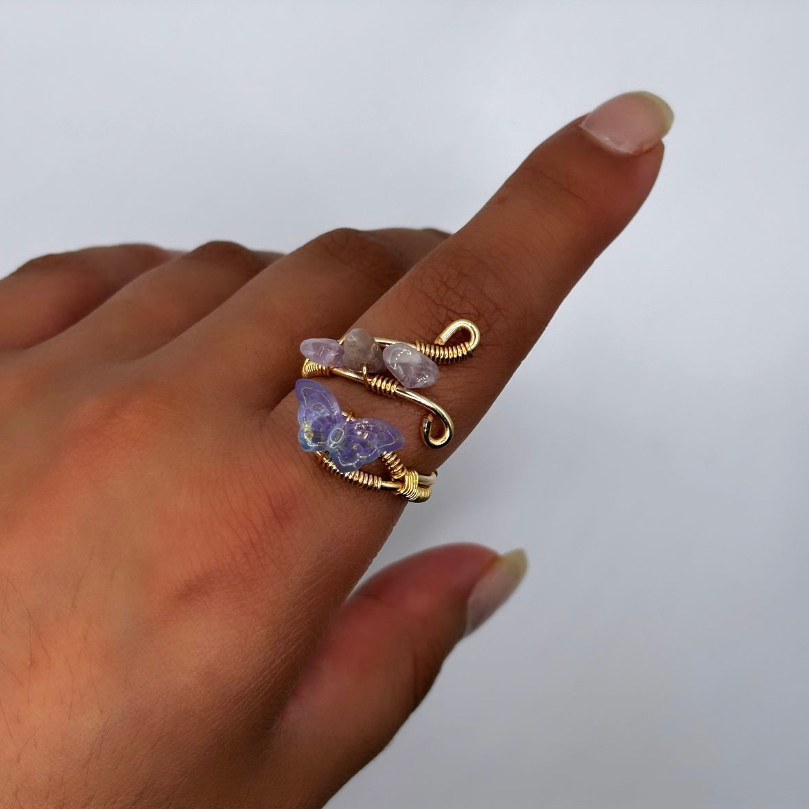 Amethyst Butterfly Ring