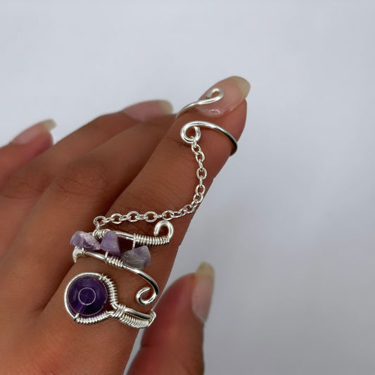 Amethyst Long Ring
