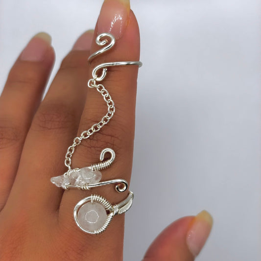 Clear Quartz Long Ring