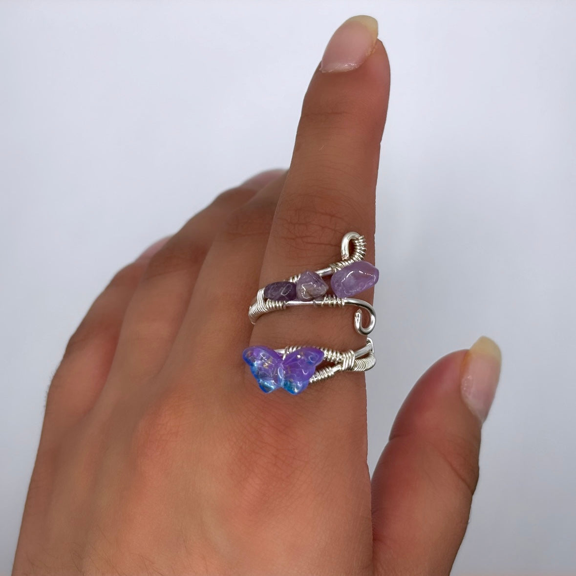 Amethyst Butterfly Ring