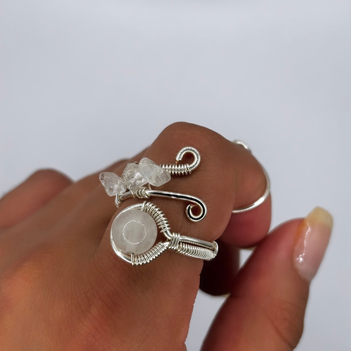 Clear Quartz Long Ring