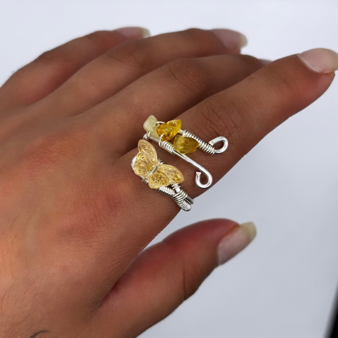 Citrine Butterfly Ring