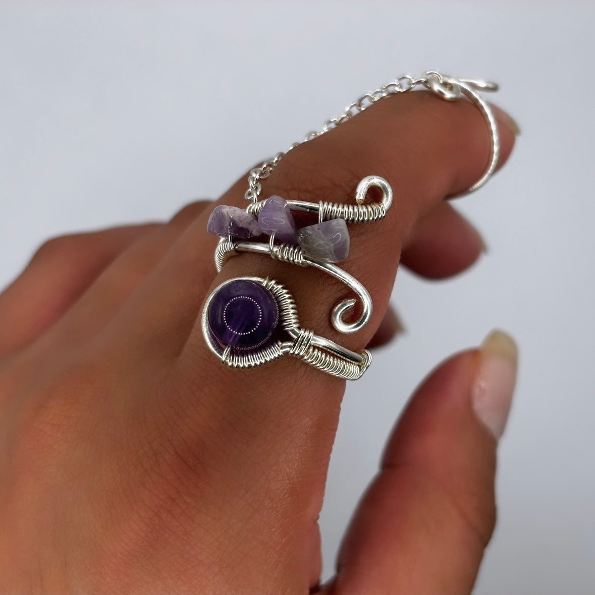 Amethyst Long Ring