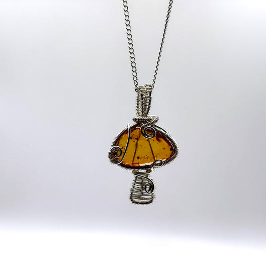 Amber Mushroom Necklace