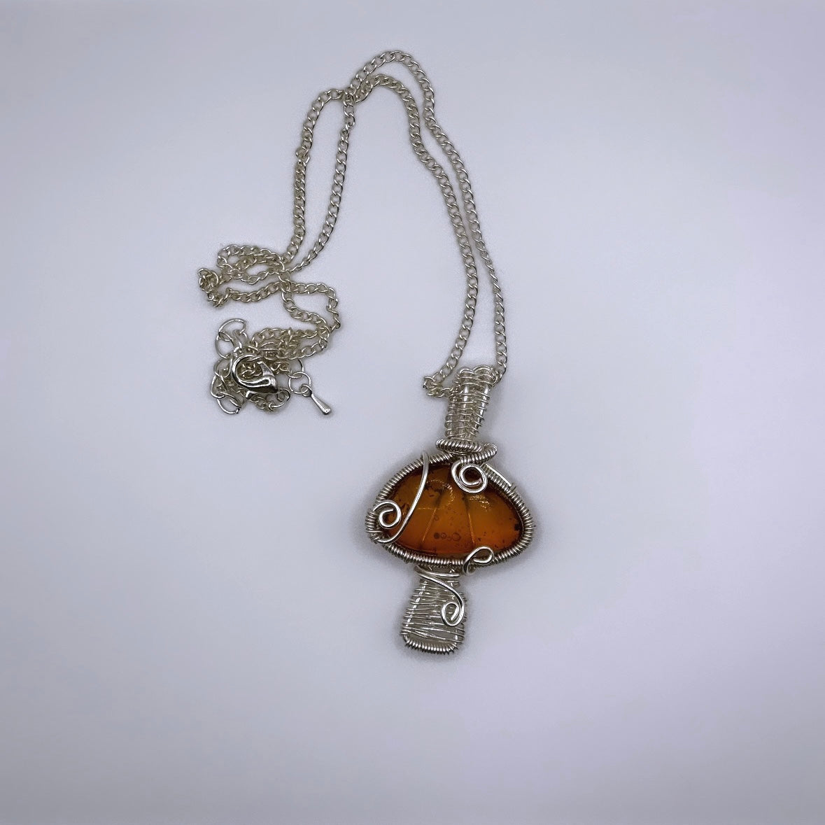 Amber Mushroom Necklace